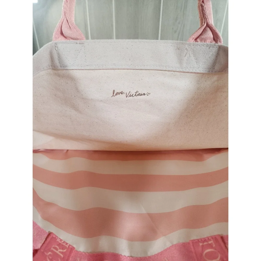NEW Victoria's Secret 2 in‎ 1 Cooler Tote Bag Womens Pink Canvas Insulated Beach